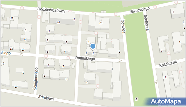 Kołobrzeg, Rafińskiego Teodora, prof., 2, mapa Kołobrzegu
