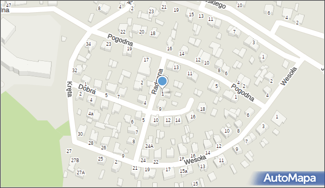 Konin, Radosna, 1, mapa Konina