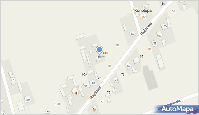 Konotopa, Rajdowa, 90, mapa Konotopa