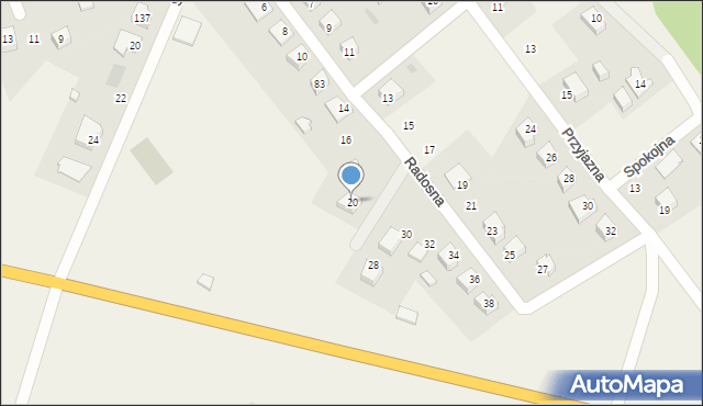 Korne, Radosna, 20, mapa Korne