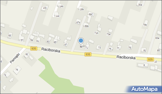 Kornowac, Raciborska, 69, mapa Kornowac