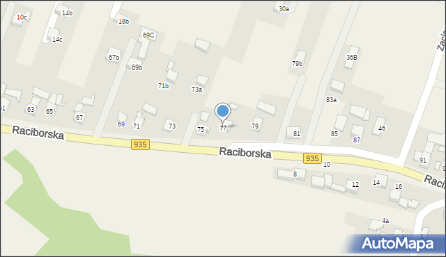 Kornowac, Raciborska, 77, mapa Kornowac