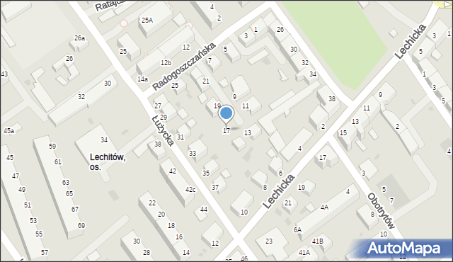 Koszalin, Radogoszczańska, 17, mapa Koszalina