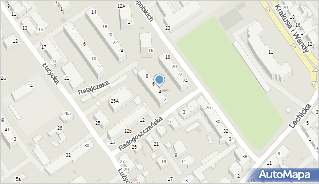 Koszalin, Radogoszczańska, 4, mapa Koszalina