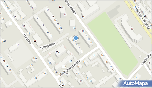 Koszalin, Radogoszczańska, 6, mapa Koszalina