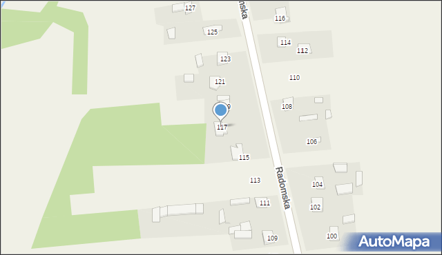 Kowala-Kolonia, Radomska, 117, mapa Kowala-Kolonia