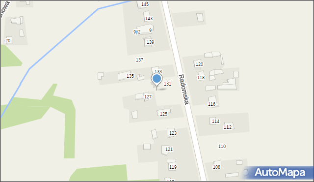 Kowala-Kolonia, Radomska, 129, mapa Kowala-Kolonia