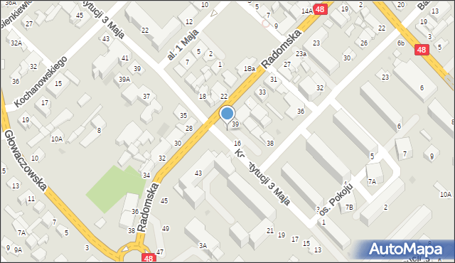 Kozienice, Radomska, 41, mapa Kozienice