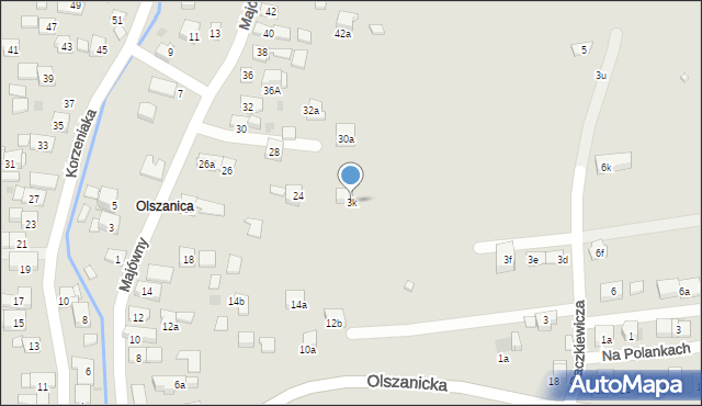 Kraków, Raczkiewicza Władysława, 3k, mapa Krakowa