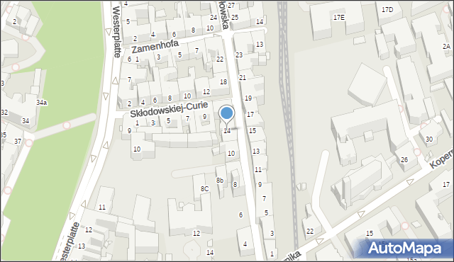 Kraków, Radziwiłłowska, 14, mapa Krakowa