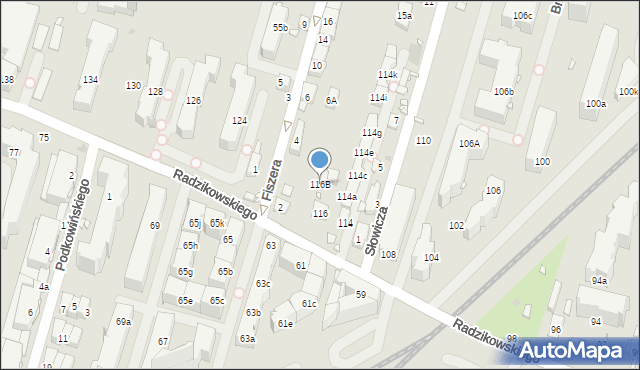 Kraków, Radzikowskiego Eliasza, 116B, mapa Krakowa