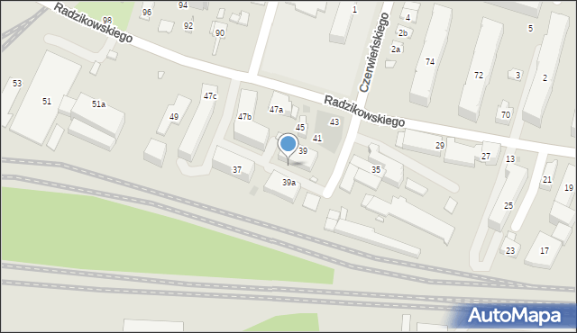 Kraków, Radzikowskiego Eliasza, 45d, mapa Krakowa