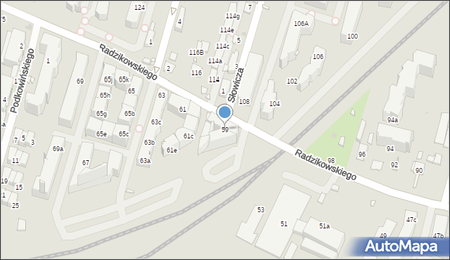 Kraków, Radzikowskiego Eliasza, 59, mapa Krakowa