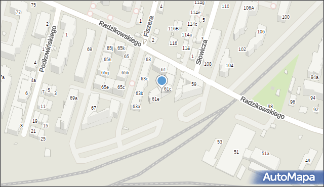 Kraków, Radzikowskiego Eliasza, 61d, mapa Krakowa