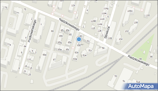 Kraków, Radzikowskiego Eliasza, 63c, mapa Krakowa