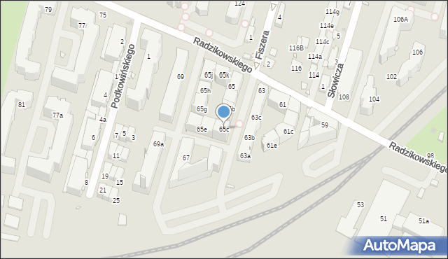 Kraków, Radzikowskiego Eliasza, 65c, mapa Krakowa