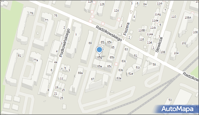 Kraków, Radzikowskiego Eliasza, 65g, mapa Krakowa