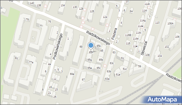 Kraków, Radzikowskiego Eliasza, 65h, mapa Krakowa