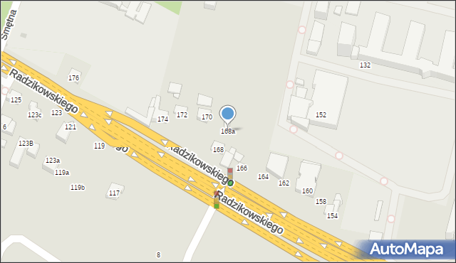 Kraków, Radzikowskiego Eliasza, 168a, mapa Krakowa