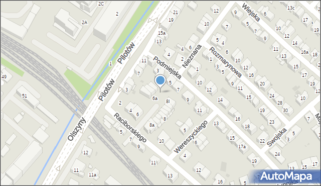 Kraków, Raciborskiego Mariana, 6c, mapa Krakowa