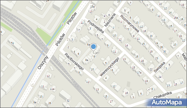 Kraków, Raciborskiego Mariana, 8f, mapa Krakowa