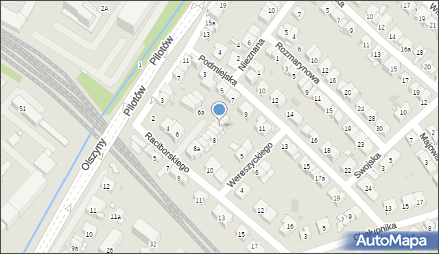 Kraków, Raciborskiego Mariana, 8h, mapa Krakowa