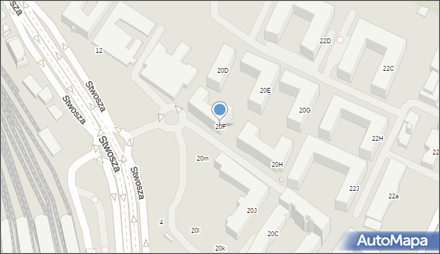Kraków, Rakowicka, 20F, mapa Krakowa