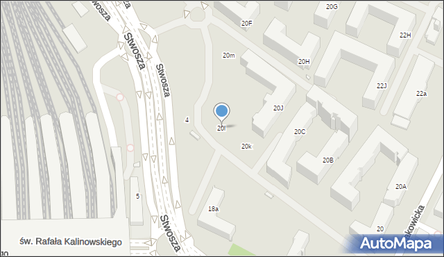Kraków, Rakowicka, 20l, mapa Krakowa