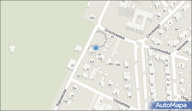 Kraków, Rakowicka, 43b, mapa Krakowa