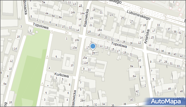 Kraków, Rakowicka, 15, mapa Krakowa