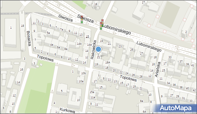 Kraków, Rakowicka, 21, mapa Krakowa