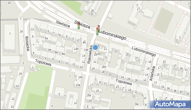 Kraków, Rakowicka, 23, mapa Krakowa