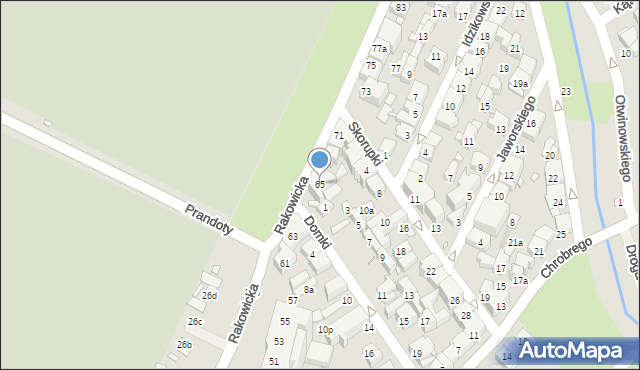 Kraków, Rakowicka, 65, mapa Krakowa