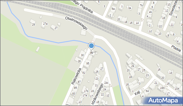 Kraków, Rakowicka, 99, mapa Krakowa