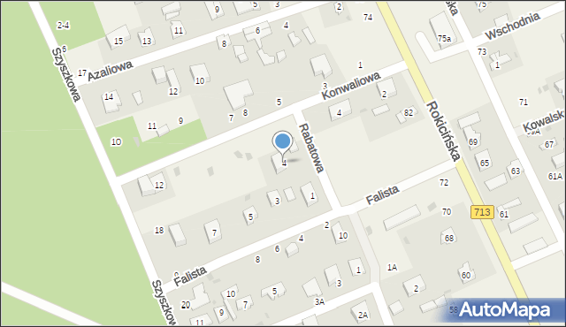 Kraszew, Rabatowa, 4, mapa Kraszew