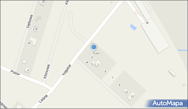 Krępice, Radosna, 1d, mapa Krępice