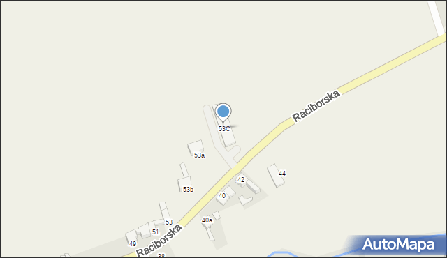 Krzanowice, Raciborska, 53C, mapa Krzanowice