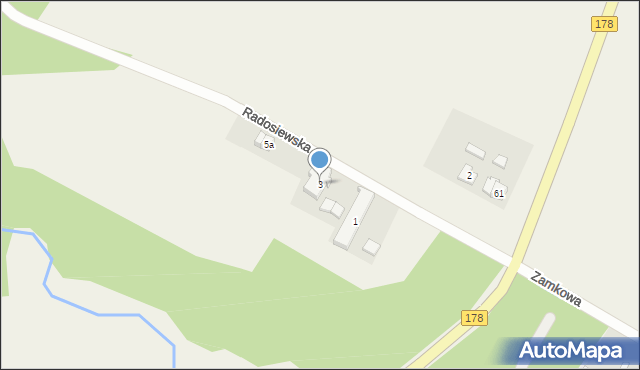 Kuźnica Czarnkowska, Radosiewska, 3, mapa Kuźnica Czarnkowska