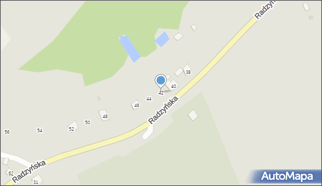Łasin, Radzyńska, 42, mapa Łasin