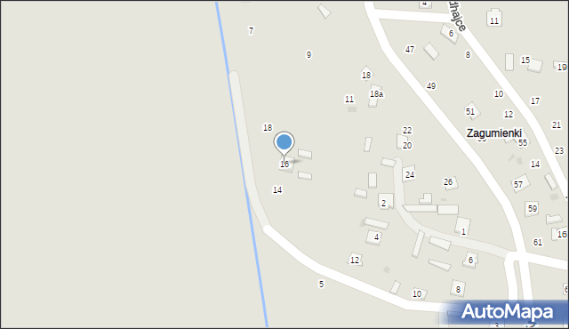 Łaszczów, Radosna, 16, mapa Łaszczów