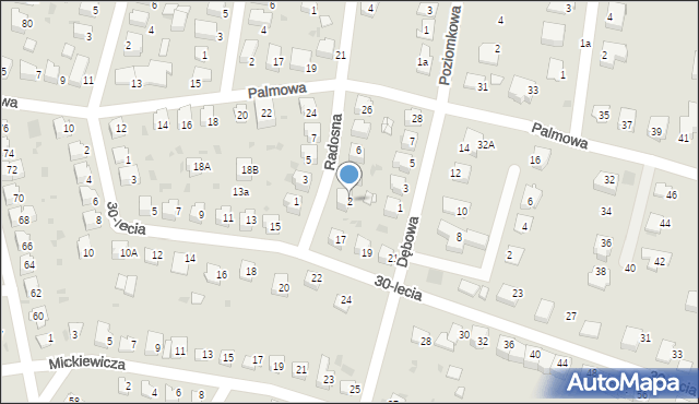 Lędziny, Radosna, 2, mapa Lędziny