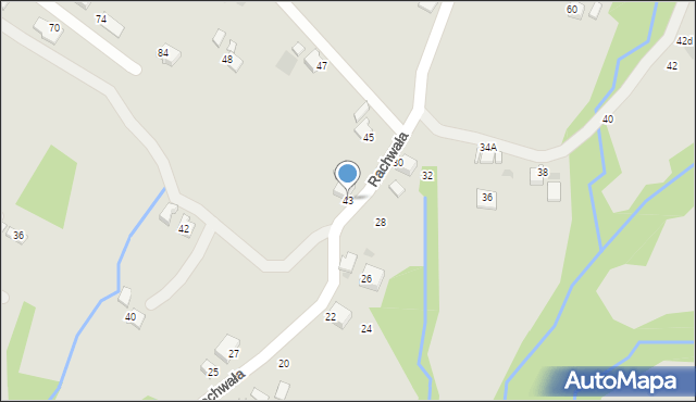 Limanowa, Rachwała Jana, ks., 43, mapa Limanowa