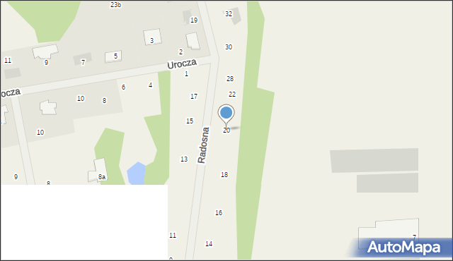 Linowiec, Radosna, 20, mapa Linowiec