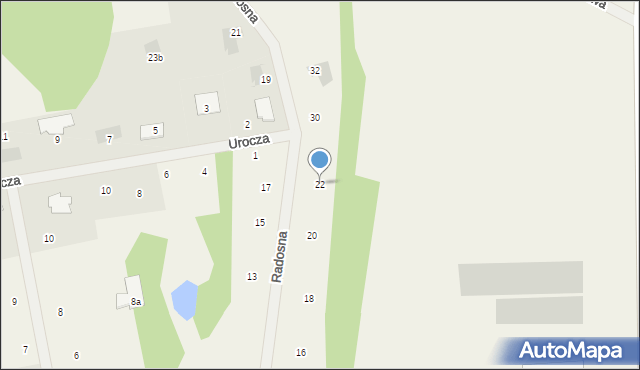 Linowiec, Radosna, 22, mapa Linowiec