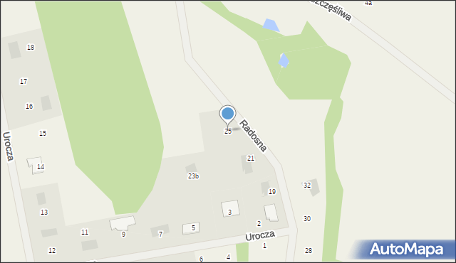 Linowiec, Radosna, 25, mapa Linowiec