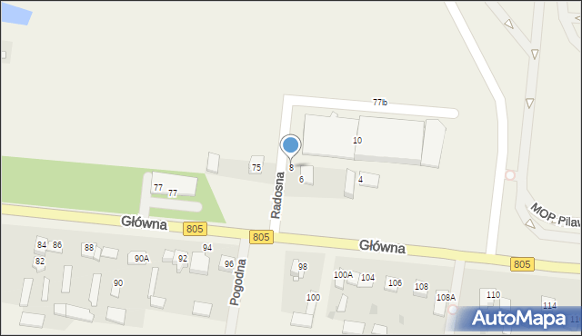 Lipówki, Radosna, 8, mapa Lipówki