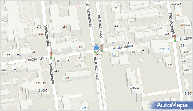 Łódź, Radwańska, 10, mapa Łodzi