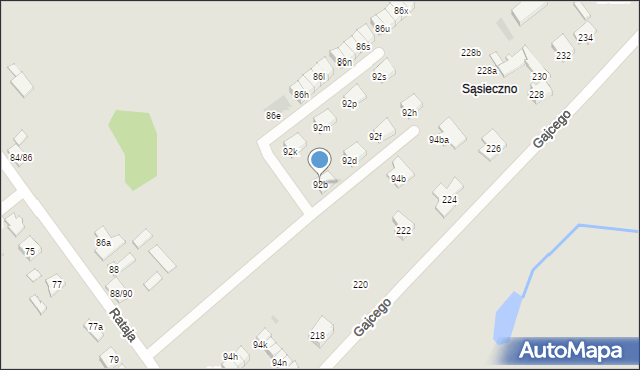 Łódź, Rataja Macieja, 92b, mapa Łodzi
