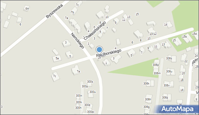 Łódź, Raciborskiego Mariana, 1a, mapa Łodzi