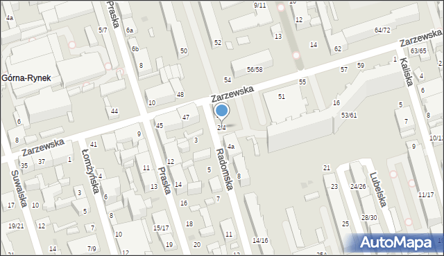 Łódź, Radomska, 2/4, mapa Łodzi